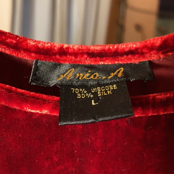 Vintage Ania A. Red Velvet Maxi Dress - Picture 4 of 4